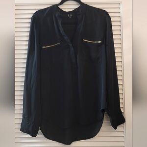 Love Haight - Black & Gold  Lightweight Sheer Long-Sleeve Top